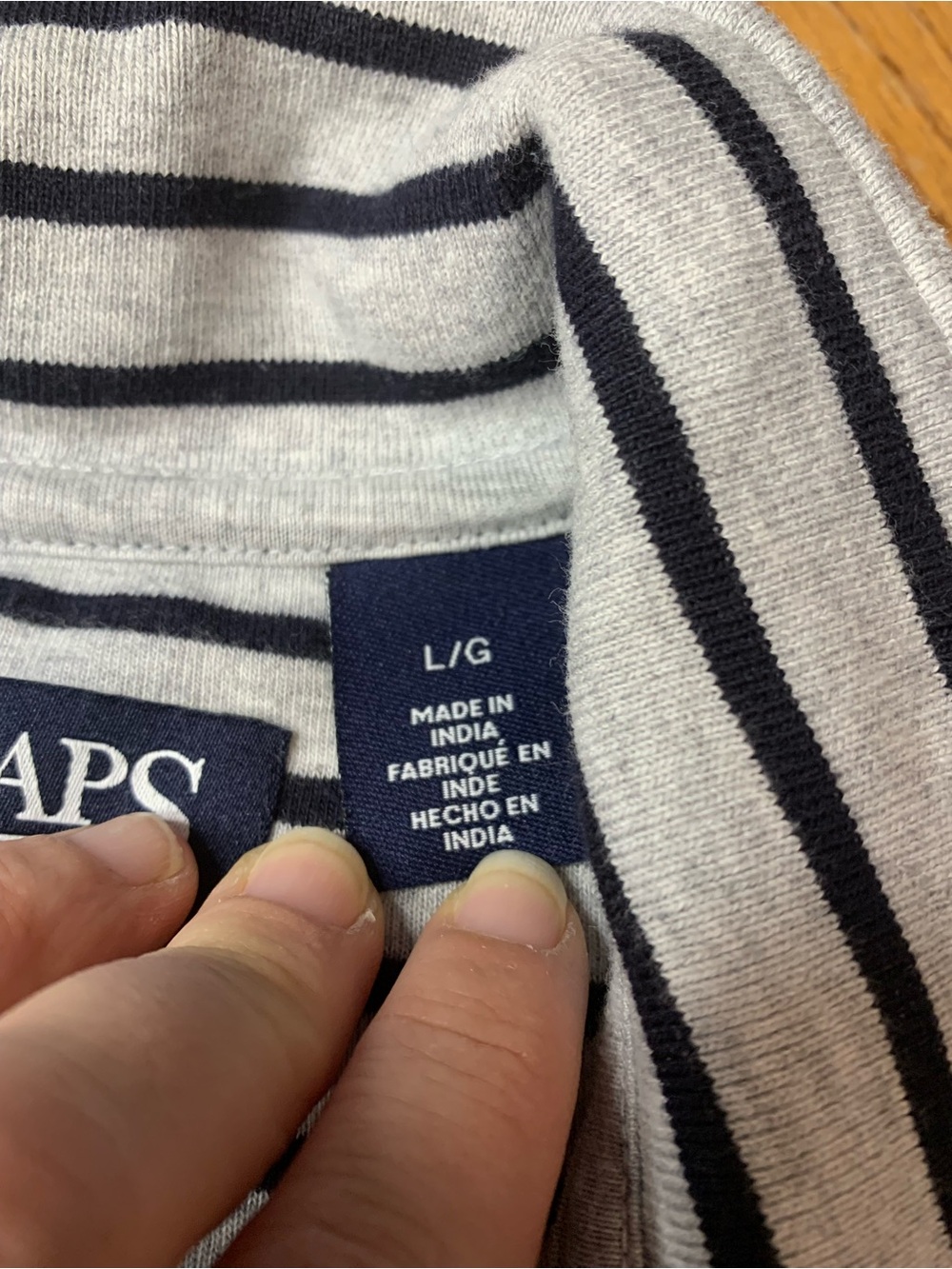 14. CHAPS Grey & Black Striped Quarter Zip Long Sleeve Pullover Size L - Picture 4 of 8